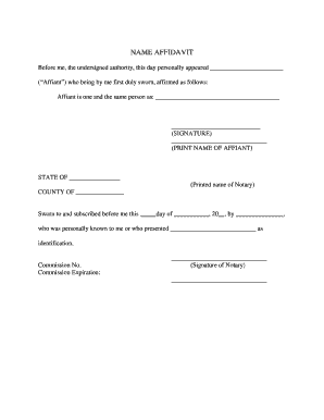 Regions Bank Affidavit  Form