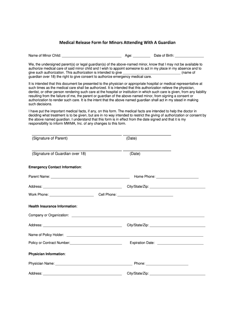 Get and Sign Medical Release  Form