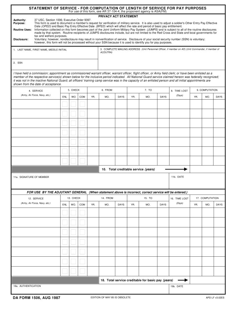 Da 1506  Form