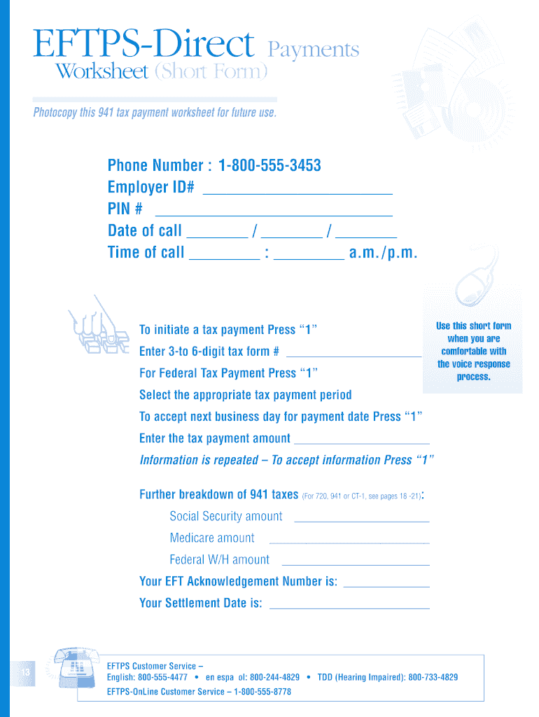 Eftps Business Phone Worksheet  Form