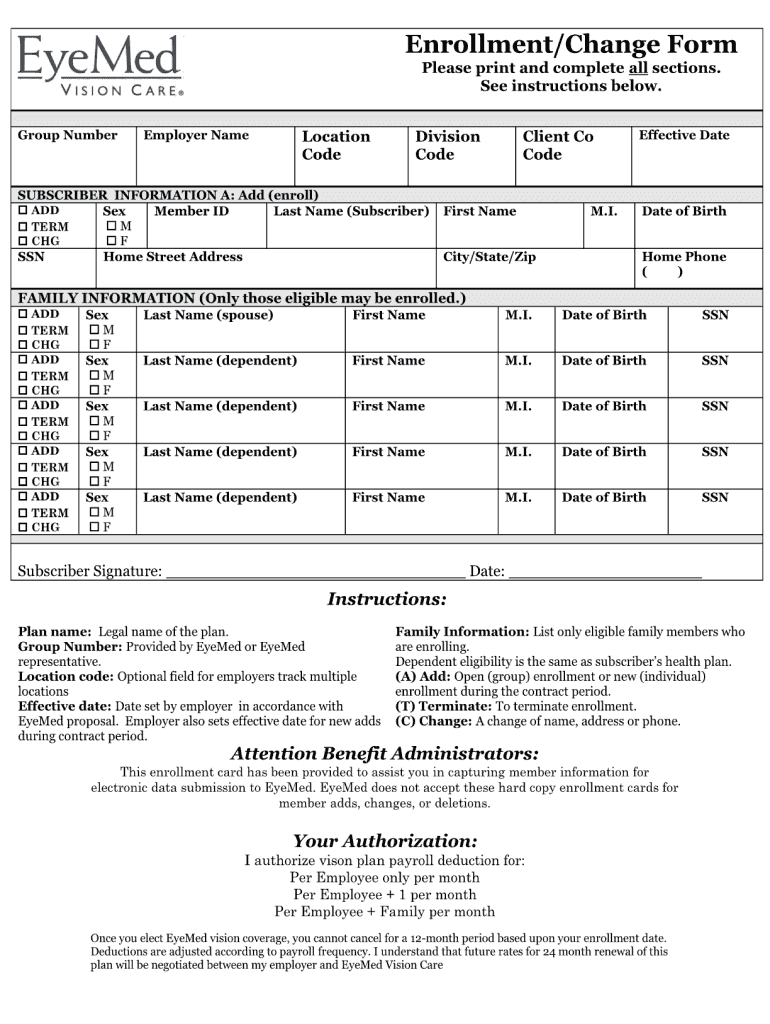 Eyemed Printable Claim Form