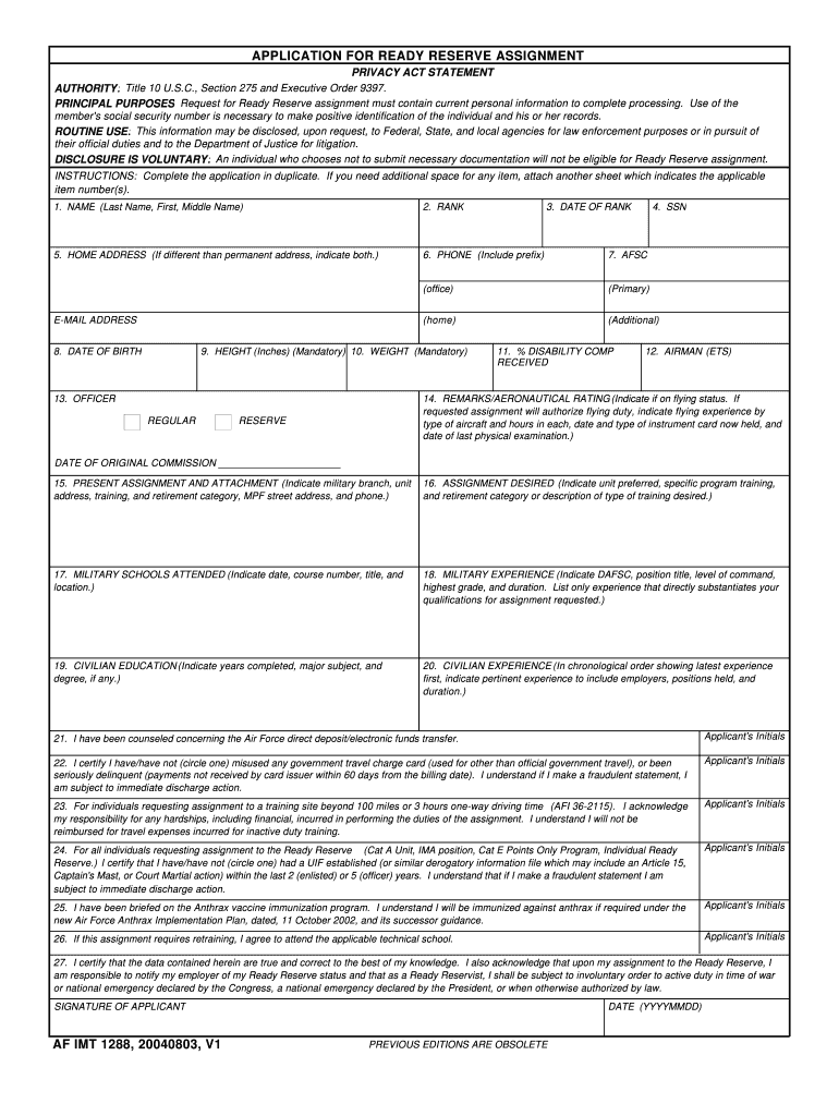 Af Form 1288