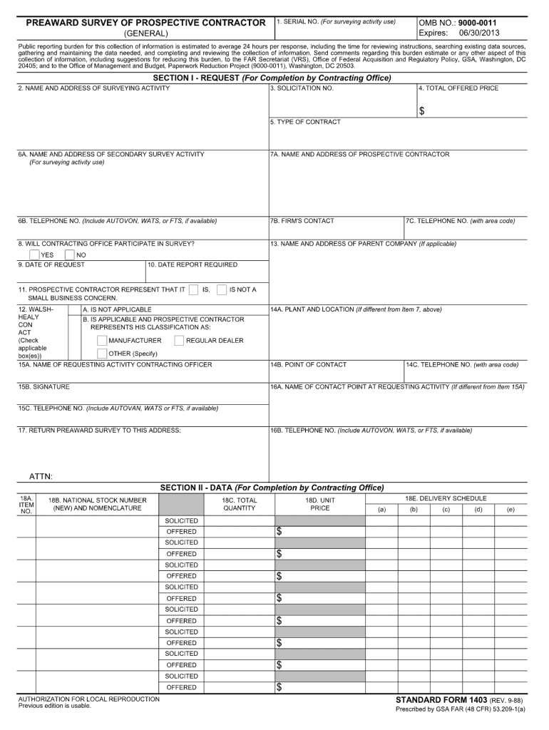  Sf 1403 Fillable 1988 Form 1988