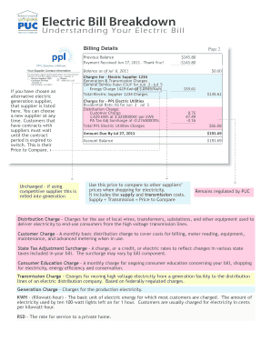 Utility Bill Template  Form