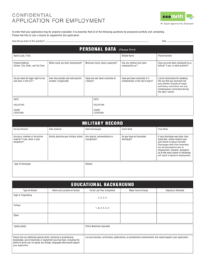 Eco Thrift Online  Form