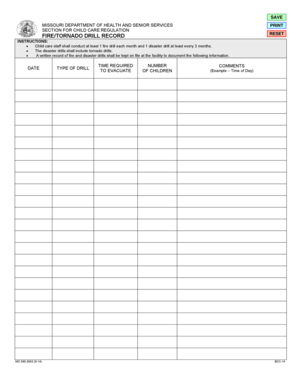 Fire 2ftornado Drill Record  Form