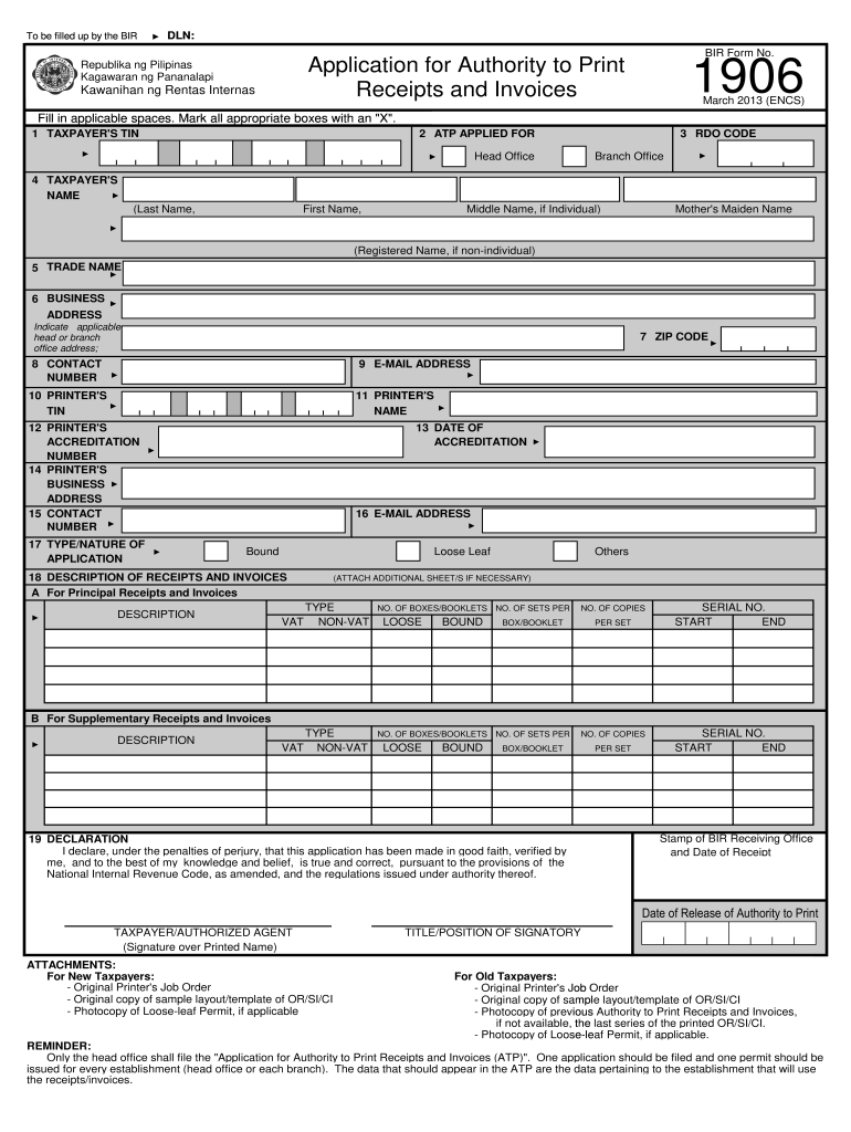Bir Form 1906 January Excel Format