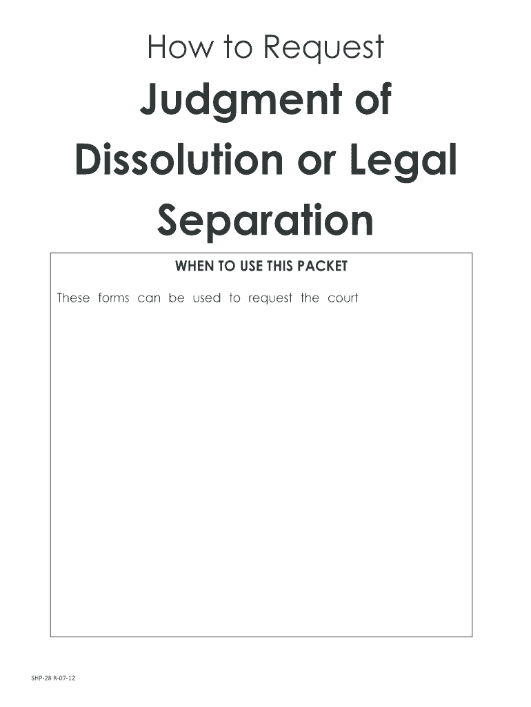 Judgment of Dissolution or Legal Separation Superior Court, Fresno  Form