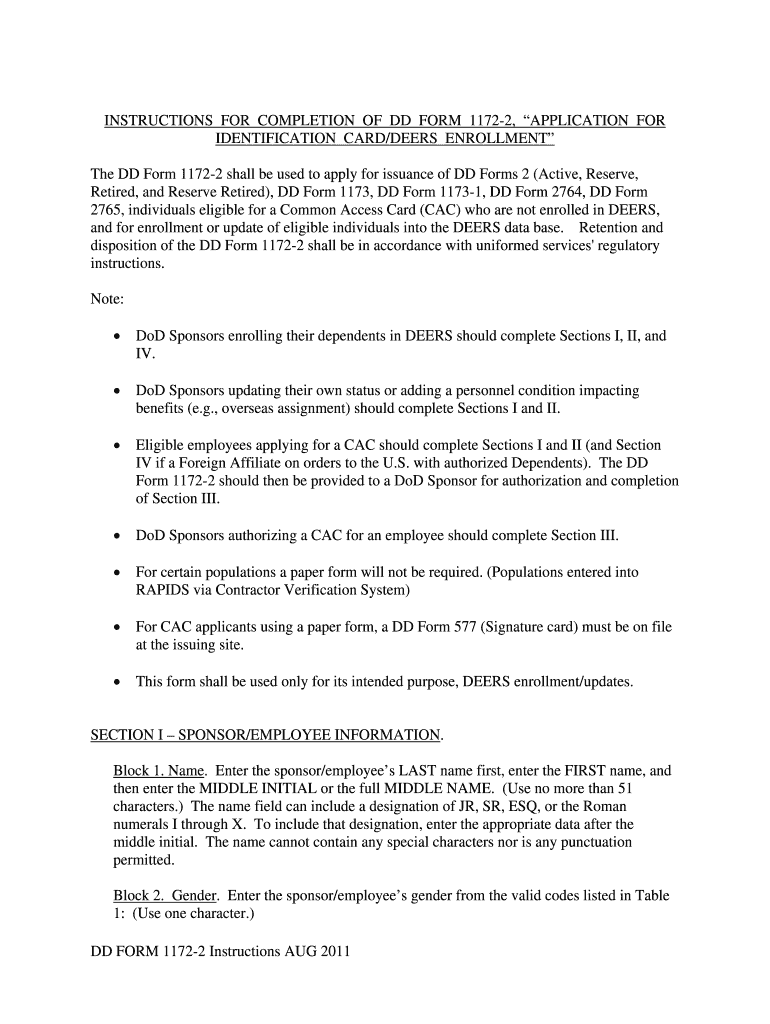 Dd 2764 Form 2011