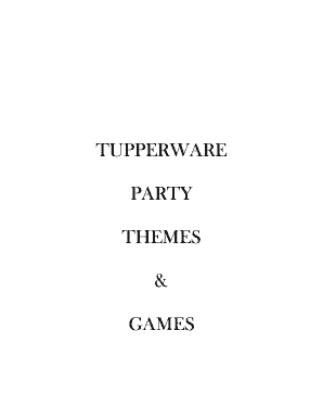 Tupperware party games to print