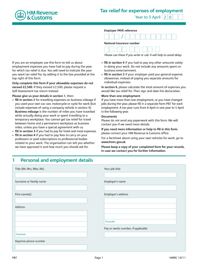  P87 Form 2011-2024