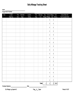 Daily Tracking Sheet  Form