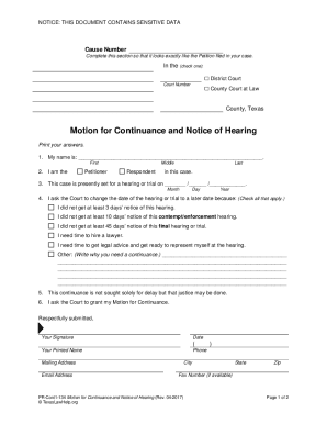 Court Motion Template  Form