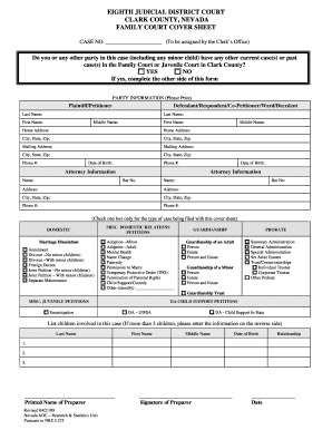 Nevada Divorce Papers PDF  Form