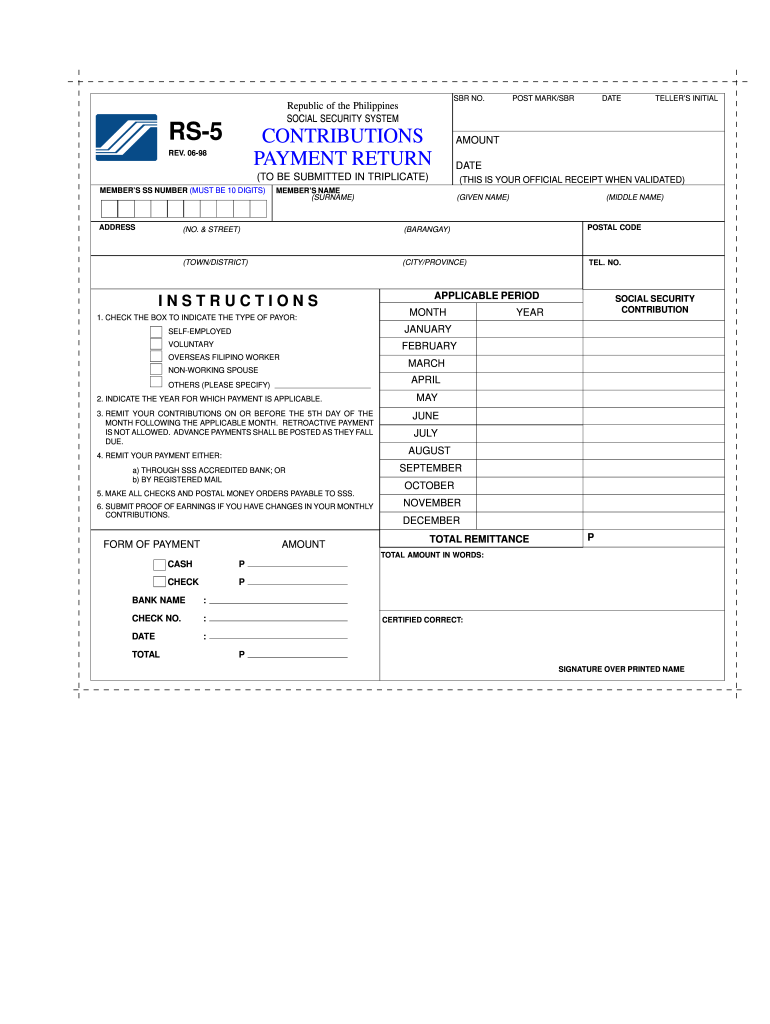  Sss ID Application Online Form 1998