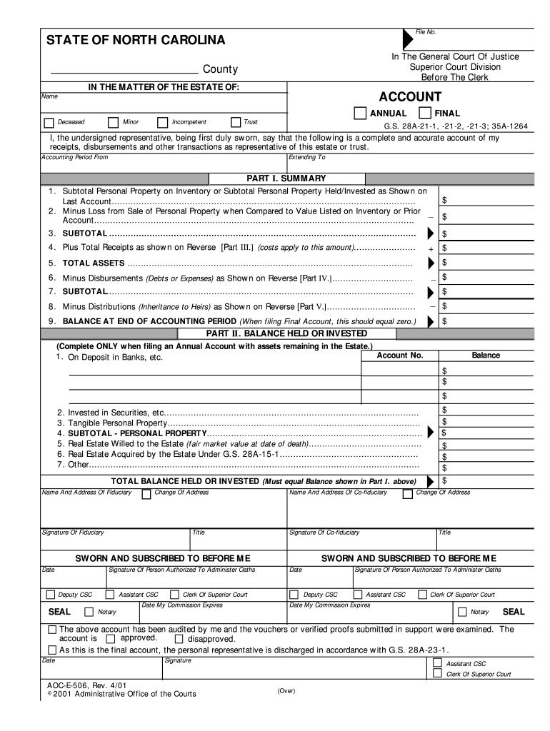 Aoc E 506 Instructions Form 2001