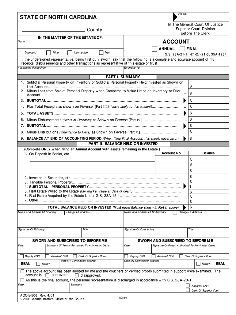  Aoc E 506 Instructions Form 2001