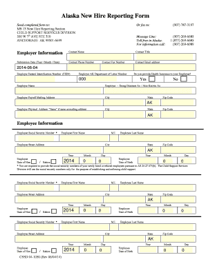 Alaska New Hire Reporting Form