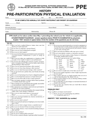 Kansas Sports Physical Form