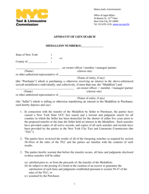 Tlc Affidavit  Form