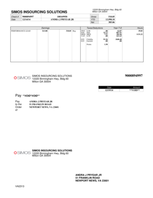 PR Check Stub  Form