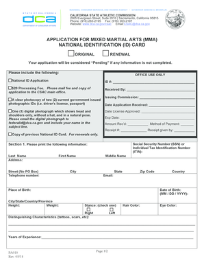  Application ID Form California 2014