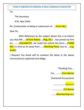 Condonation of Delay  Form