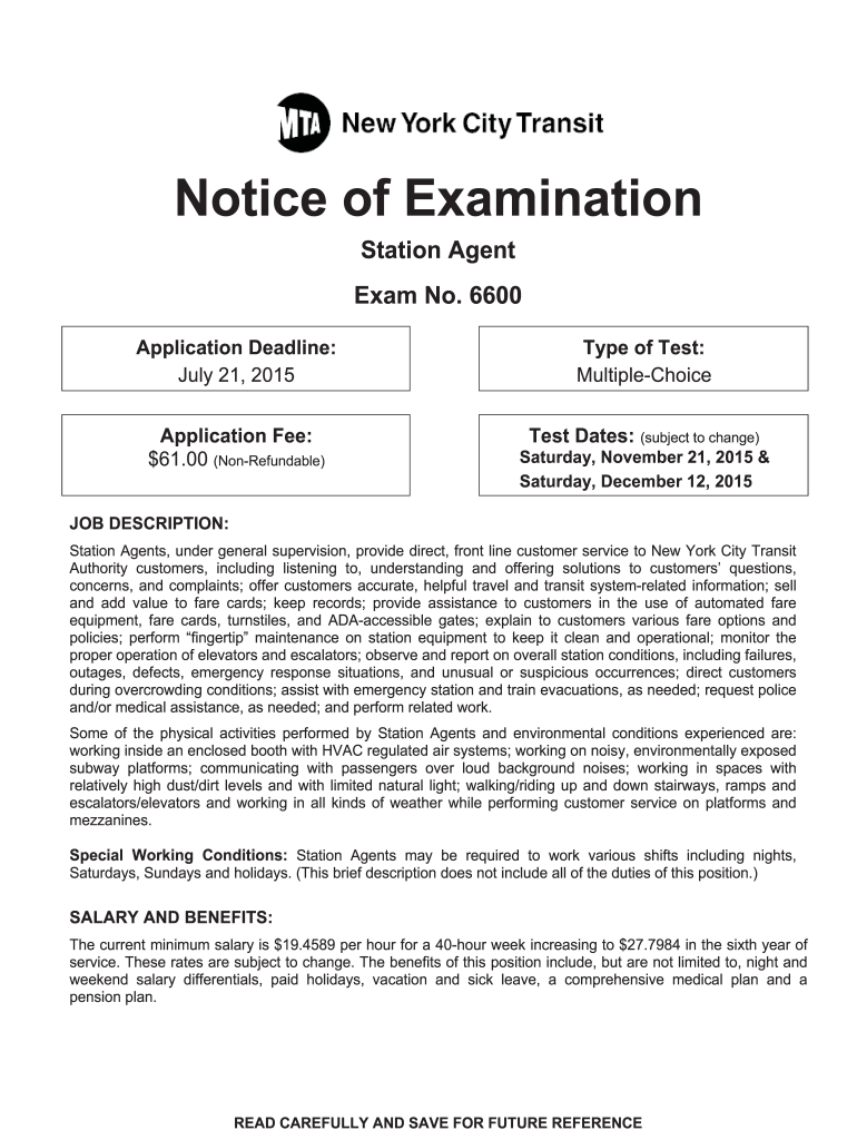  Station Agent Exam 2015-2024