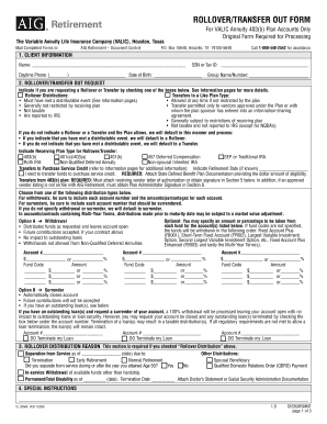 Aig Rollover Form