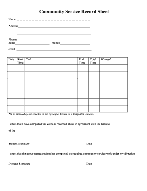Community Service Template Form - Fill Out and Sign Printable PDF Template  | signNow