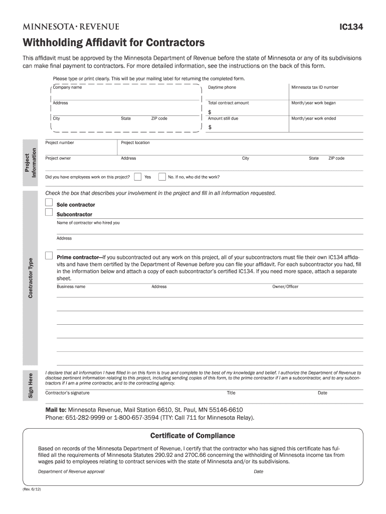  Minnesota Form Ic 134 2017