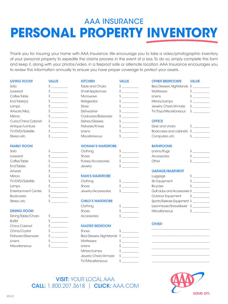 Property Loss Worksheet  Form