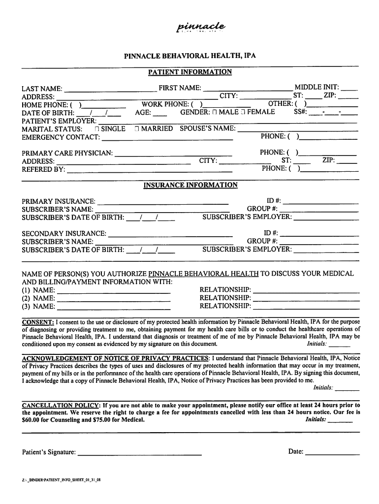 Social Work Intake Form