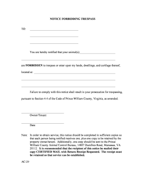 No Trespassing Order Form Fill Out and Sign Printable PDF Template 