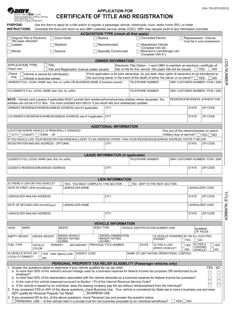  Vsa17a Form 2013