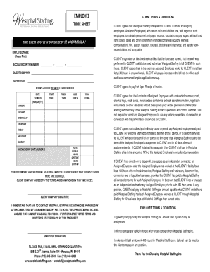 Fillable Timesheet  Form