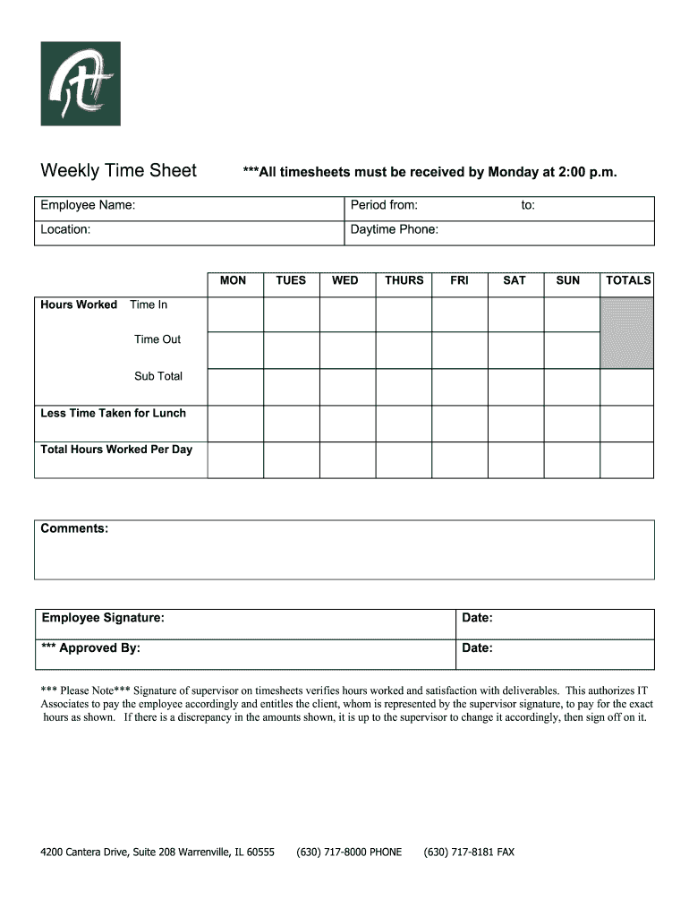 Job Site Timesheet  Form