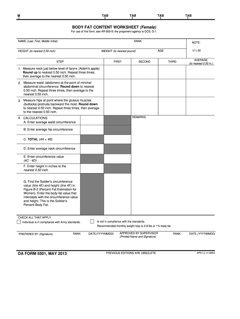 Da Form 5501