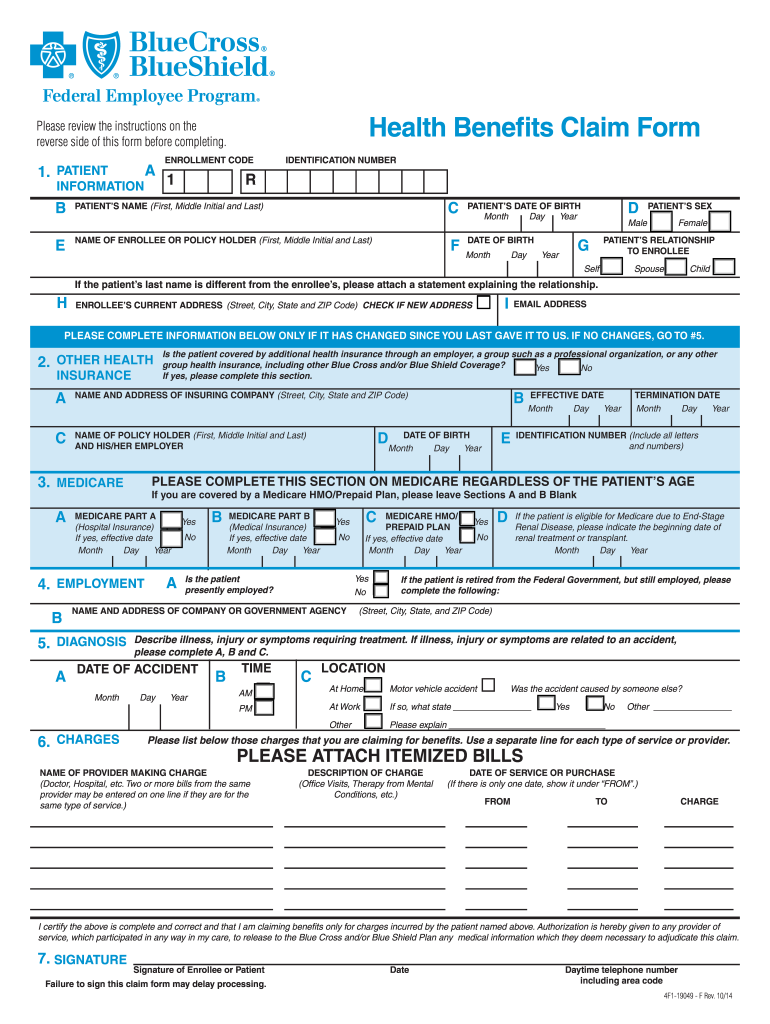  Health Benefits Claim Form Bcbs 2014