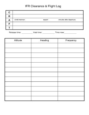 Ifr Clearance Template  Form