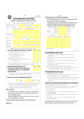 Japan Customs Form C No 5360 B