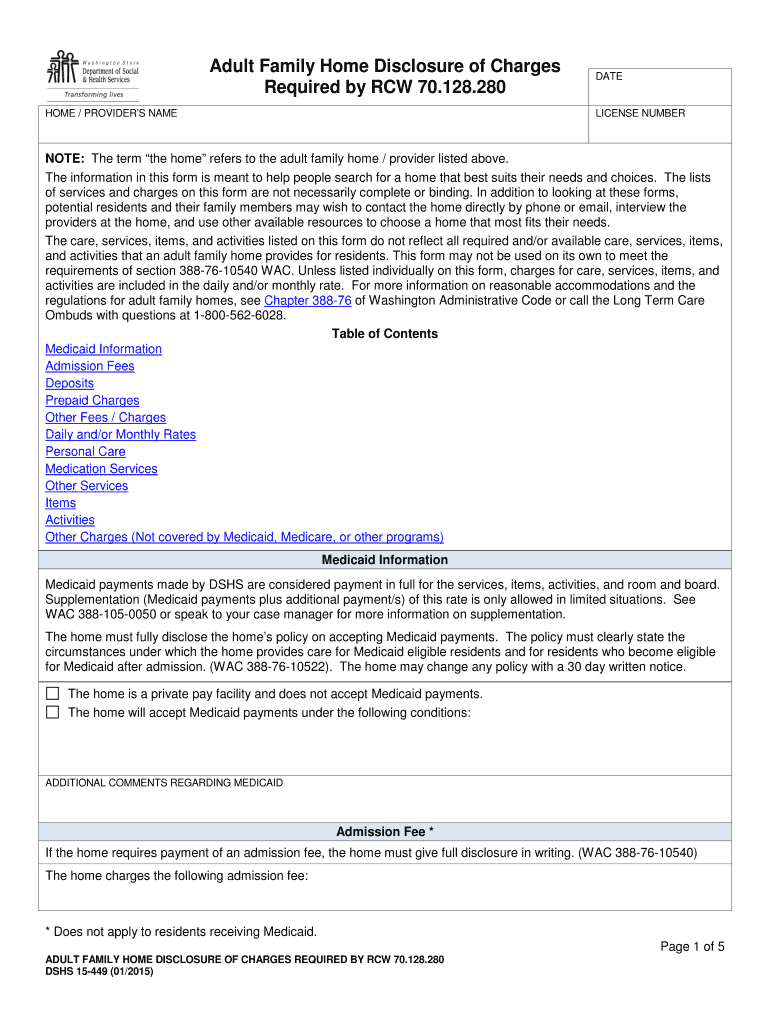  Adult Family Home Disclosure 2015