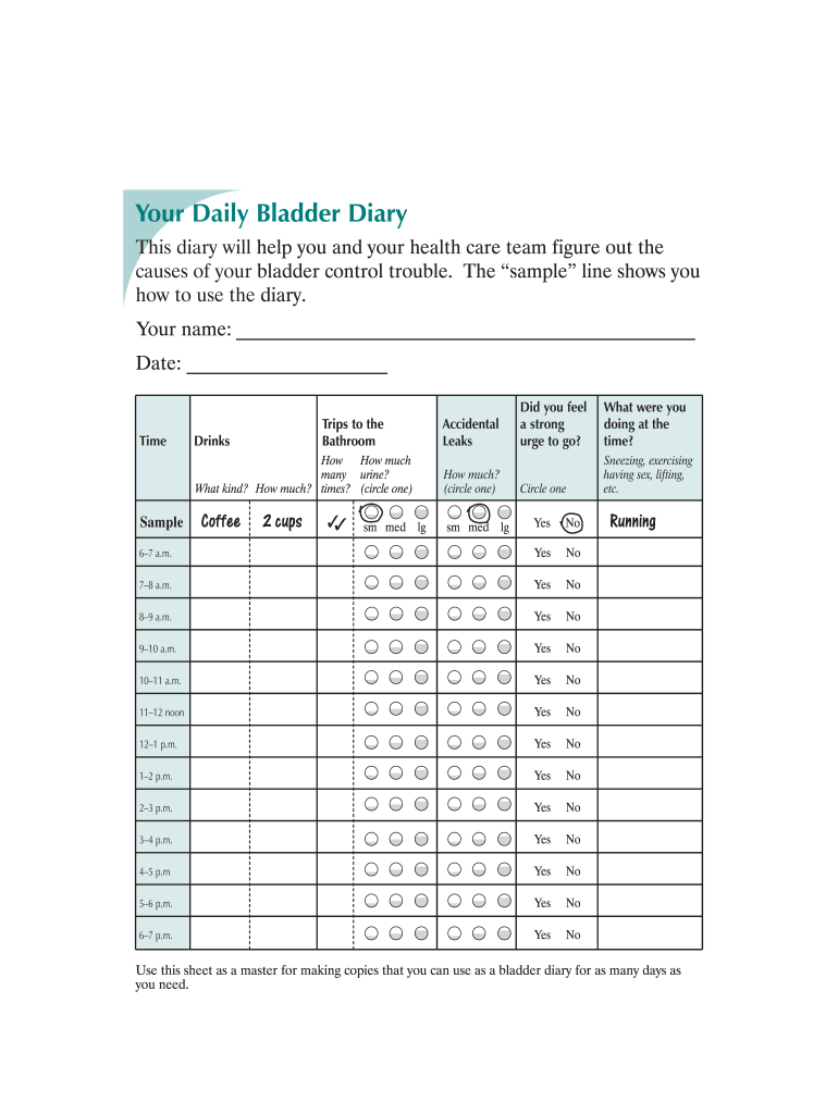 Bladder Diary  Form