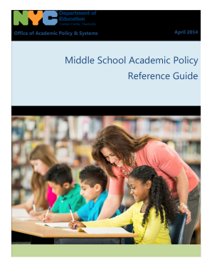  Middle School Academic Policy Reference Guide, Updated March Schools Nyc 2018