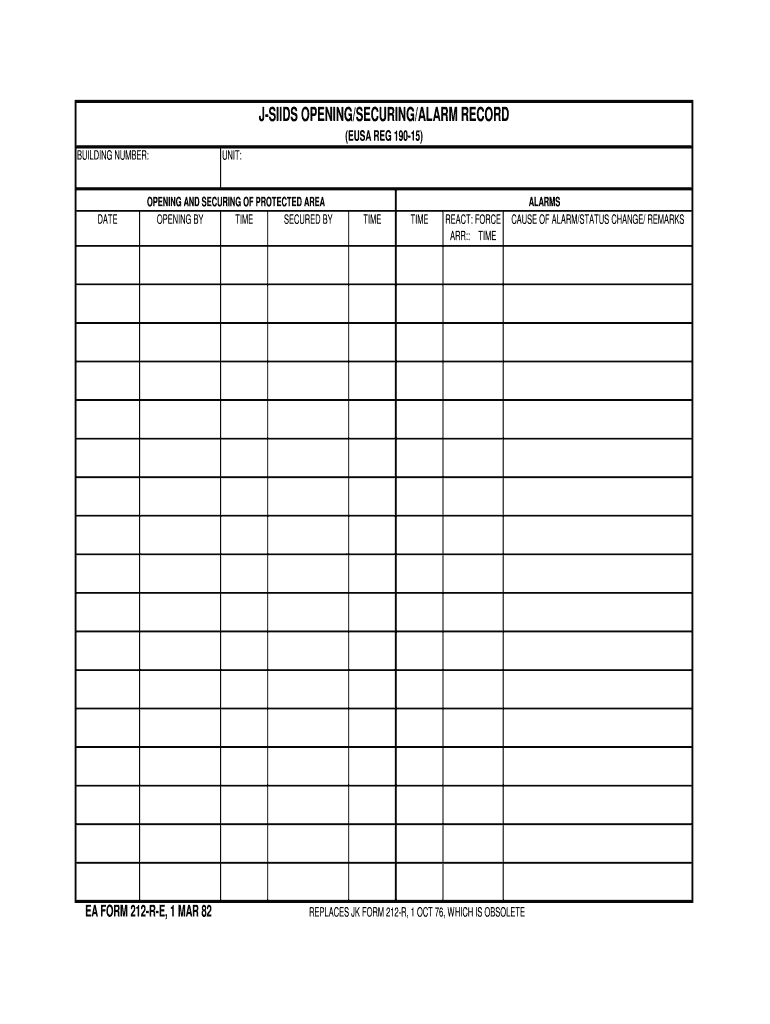 What is Ea 212r Form