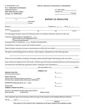 REPORT of MEDIATOR  Form