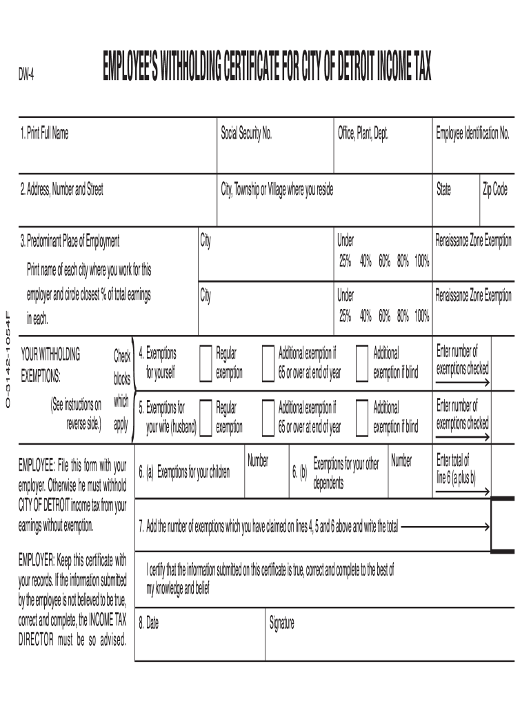 Withholding Certificate Form