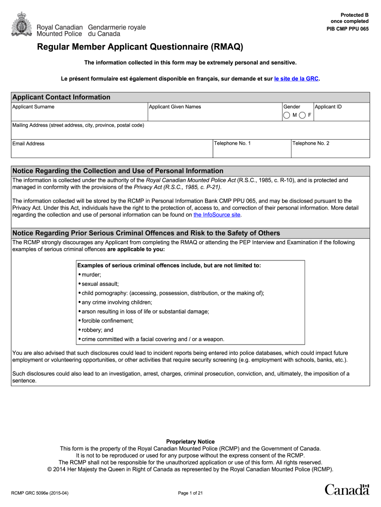 Get and Sign Rcmp Grc Ed670 2015-2022 Form