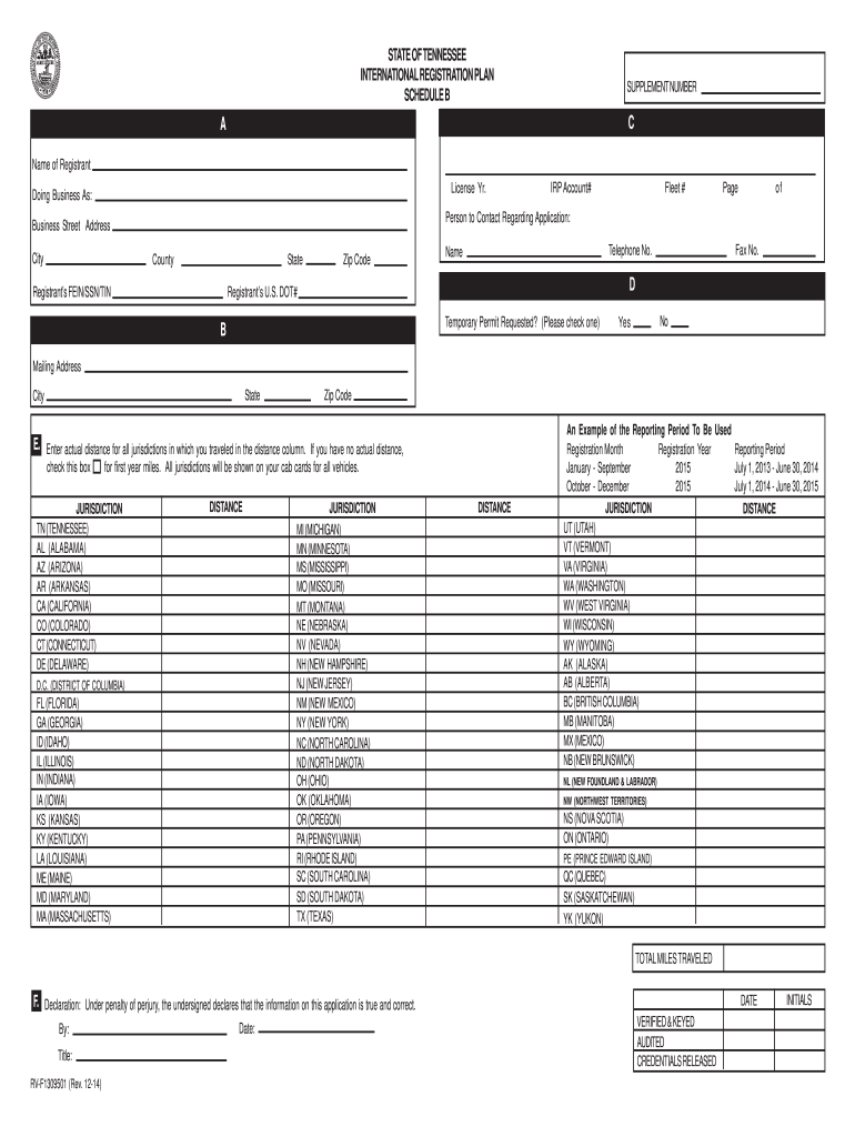 IRP Schedule B Tn - Fill Out and Sign Printable PDF Template | signNow