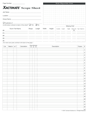 Xactimate Scope Sheet PDF  Form